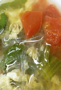 トマト＆レタス春雨スープ