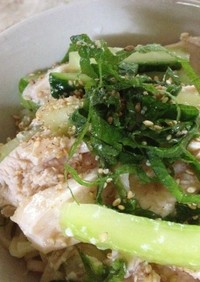 夏☆棒々鶏風シンプル冷麺