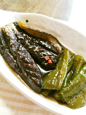 夏おかず♬茄子とピーマンの煮浸し