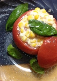 ひんやりトマトのコーンマヨカップサラダ