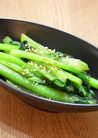 小松菜と海苔の佃煮の炒め物