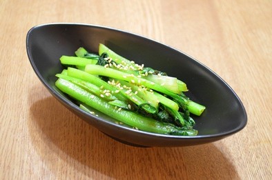 小松菜と海苔の佃煮の炒め物の写真