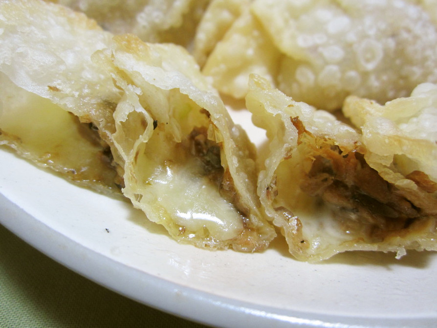 さんまの蒲焼とチーズの揚げ餃子の画像