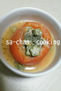 丸ごとトマトの和風バジルハンバーグ(煮)
