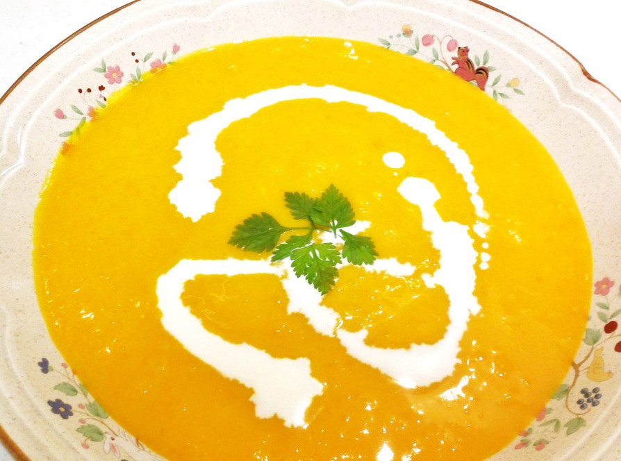 夏バテにおススメ、かぼちゃの冷製スープの画像