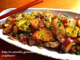 豚肉とさつまいもの甘辛生姜炒め