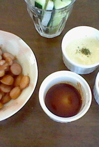 バターウインナーと３種類のソース