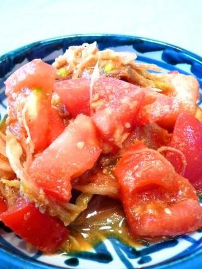 トマトとミョウガの味噌ナムルの写真