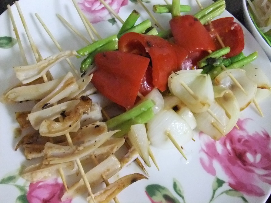 塩麹で野菜の旨味串焼きの画像