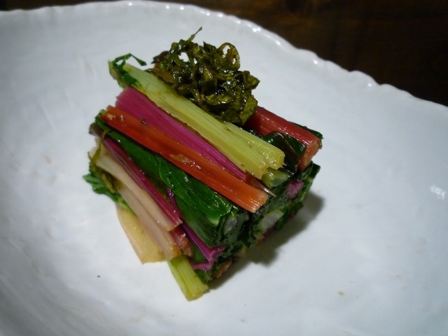 うまい菜（不断草）のおひたし　京都カフェの画像