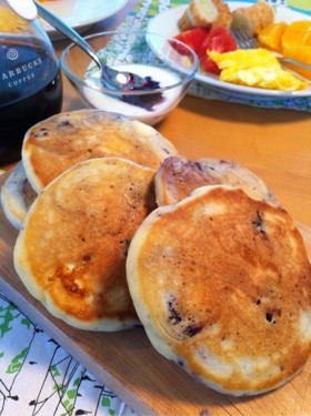 全粒粉ブルーベリーパンケーキのレシピ