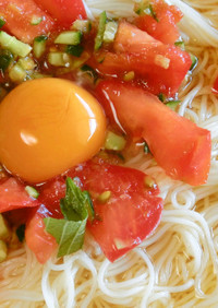 トマト・オリーブオイル♪冷たい素麺