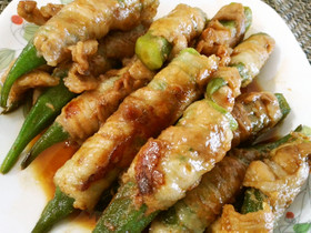 オクラがメインに!豚バラ肉巻!