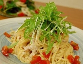 ツナと水菜の和風スパゲティ