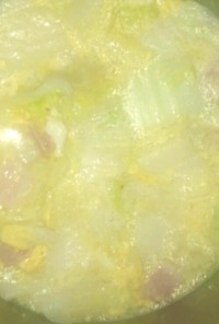 白菜ベーコン簡単卵スープ