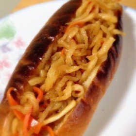 余った切り干し大根の煮物★ホットドッグ