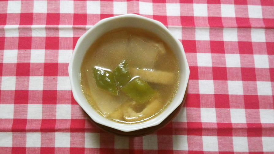 夕顔とモロッコいんげんの中華スープの画像