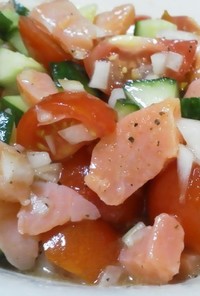 ロミロミサーモン風サラダ(2人分レシピ)