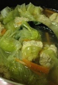 レタスと肉団子のスープ(中華風)