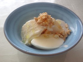 バニラアイスのオリーブオイルがけ