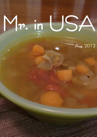 レンズ豆とミニトマトのスープ