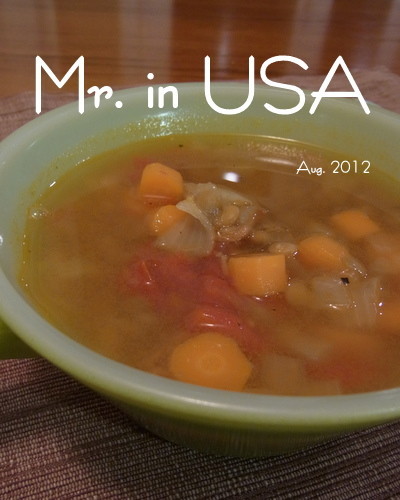 レンズ豆とミニトマトのスープの画像