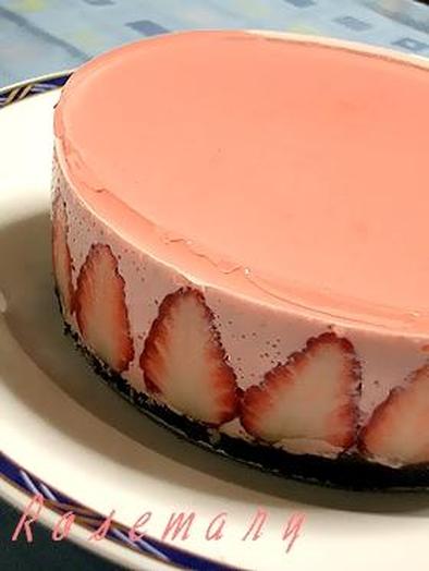 苺たっぷり♪　ピンク＆マジック・レアチーズケーキの写真