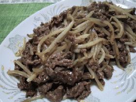 ∽∽牛肉ともやしのオイスターソース炒め∽∽