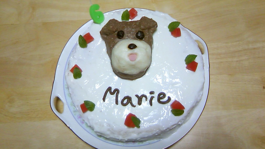 愛犬の３Ｄ似顔絵 de バースデーケーキの画像