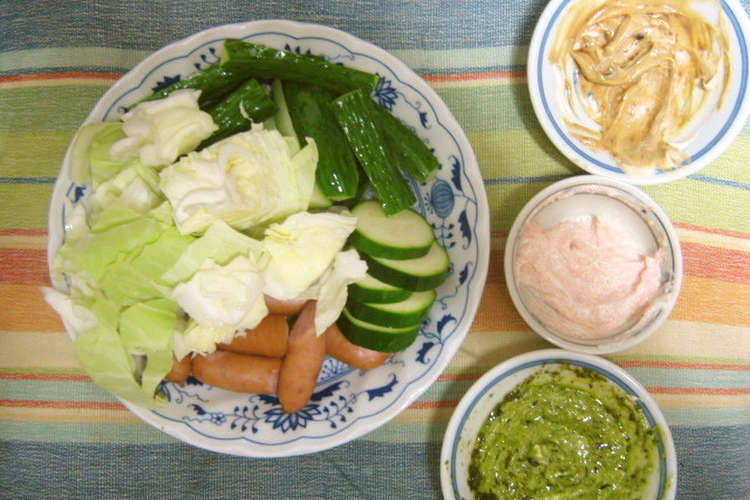 ダイエットに 野菜スティック三種のソース レシピ 作り方 By えりにゃんた クックパッド 簡単おいしいみんなのレシピが353万品