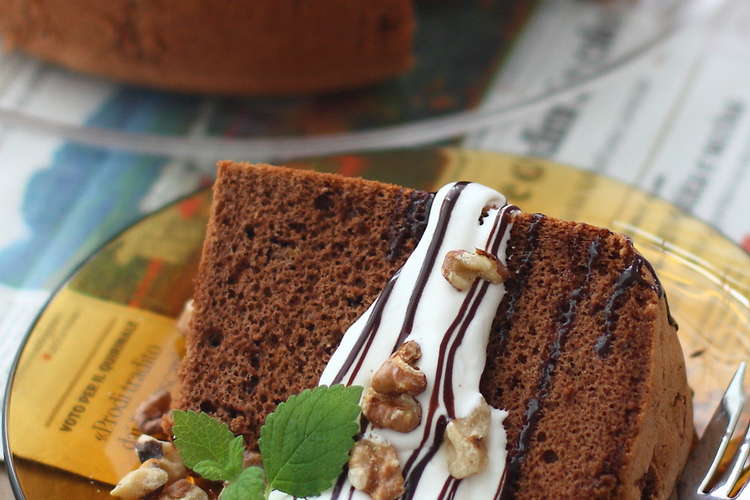板チョコチップ ココアシフォンケーキ レシピ 作り方 By れっさーぱんだ クックパッド 簡単おいしいみんなのレシピが360万品
