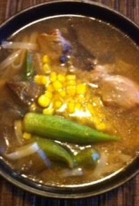 温まる麺：手羽元甘酢煮のリメイク１