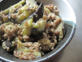 豚挽肉と茄子の甘味噌炒め