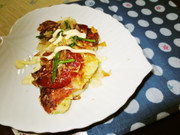 ジャコと豆腐の長いも入りお好み焼きの写真