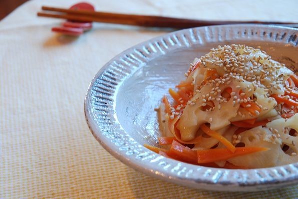 れんこんのテリ胡麻❤甘酢炒めの画像