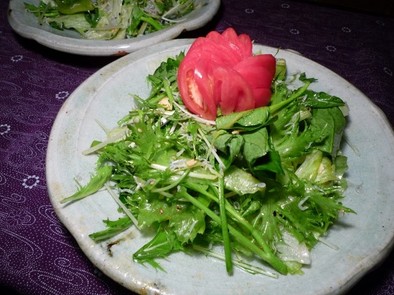 空心菜（エンサイ）のサラダ　京都カフェの写真