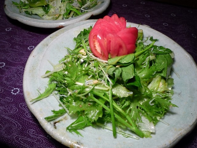 空心菜（エンサイ）のサラダ　京都カフェの画像