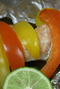 秋鮭と野菜の蒸し物