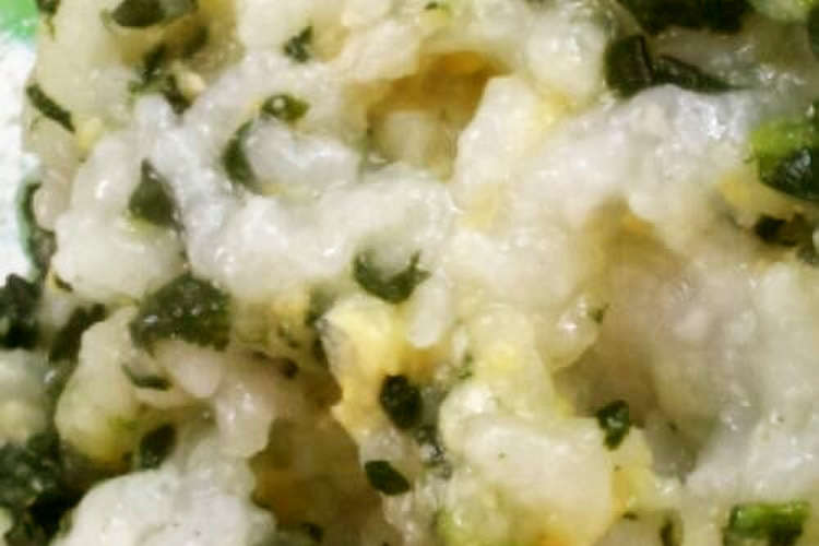 離乳食中期 お粥を美味しく ポパイ粥 レシピ 作り方 By ふなこ55 クックパッド 簡単おいしいみんなのレシピが366万品