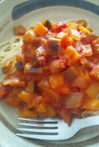 トマト缶で簡単、野菜のカポナータ