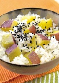 新米で作るサツマイモご飯