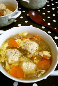 絶品〜ッ＊鶏団子と春雨の中華味噌スープ