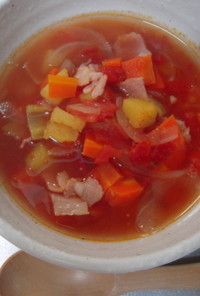 秋の味覚　さつま&トマトのスープ