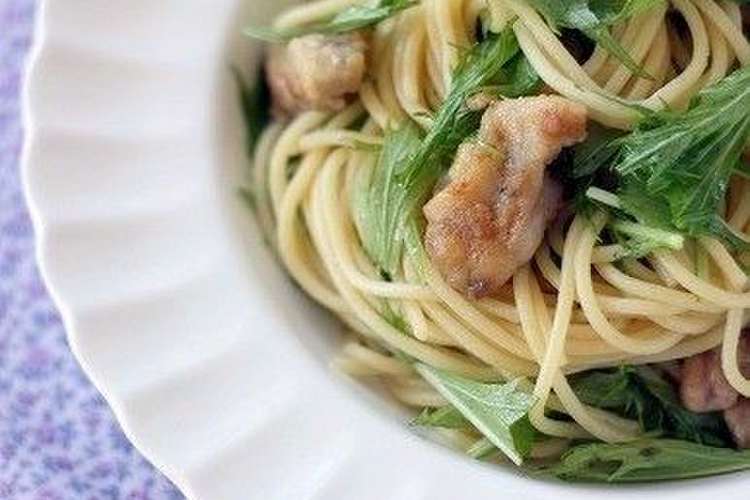 鶏肉と水菜のレモンバター醤油スパゲティ レシピ 作り方 By Kt121 クックパッド 簡単おいしいみんなのレシピが352万品