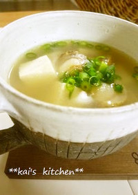 ベビーホタテと豆腐の中華スープ