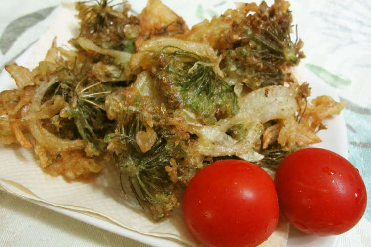 ニラの花と玉ねぎのかき揚げ レシピ 作り方 By ぽんずー クックパッド 簡単おいしいみんなのレシピが361万品
