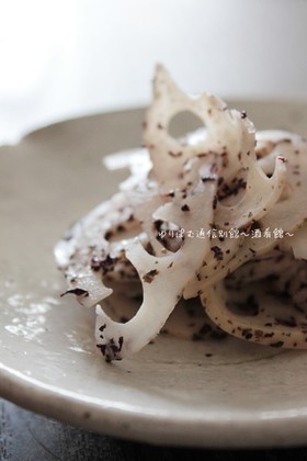 蓮根の白だし炒め煮、ゆかりまぶし。
