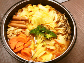 トマト缶で簡単トマト鍋