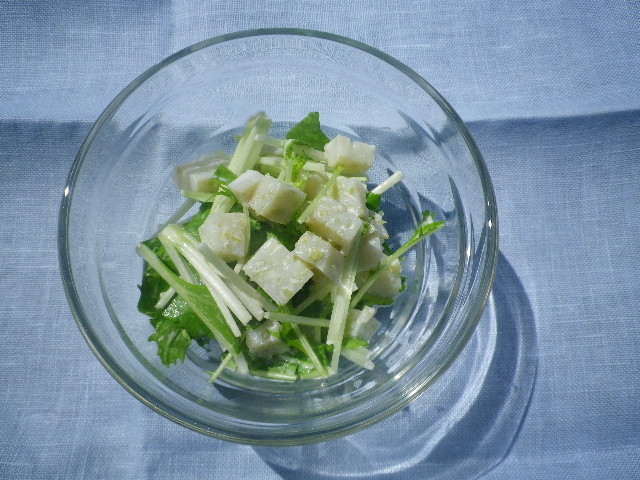 水菜とかまぼこのわさびマヨネーズ和えの画像
