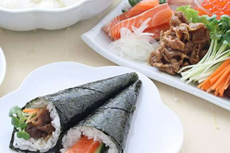 お肉と海鮮の手巻きずし レシピ 作り方 By ミツカンお酢 クックパッド 簡単おいしいみんなのレシピが371万品